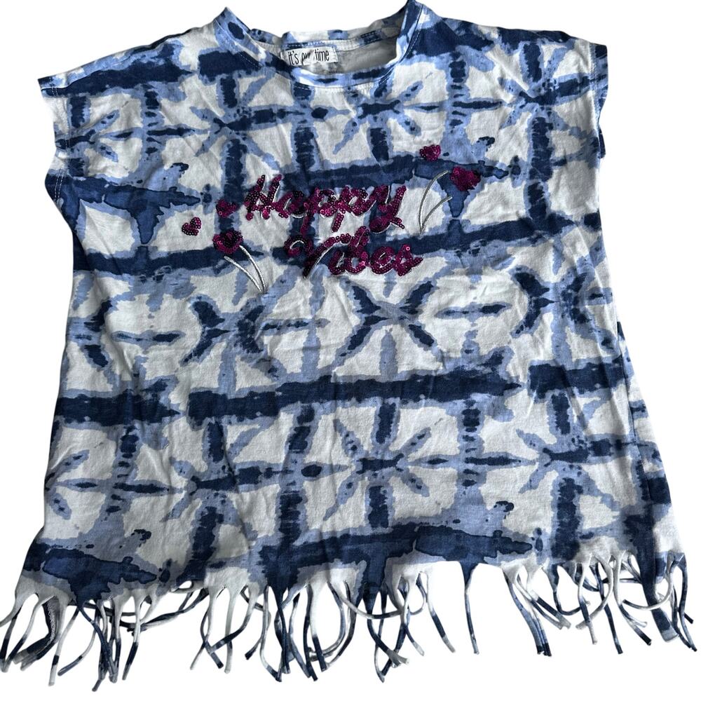 It's Our Time Blue Tie Dye Sequin Tunic - Large